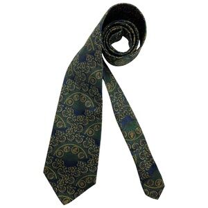 KARL LAGERFELD Blue/Green/Gold Art Silk LUXURY Tie ITALY